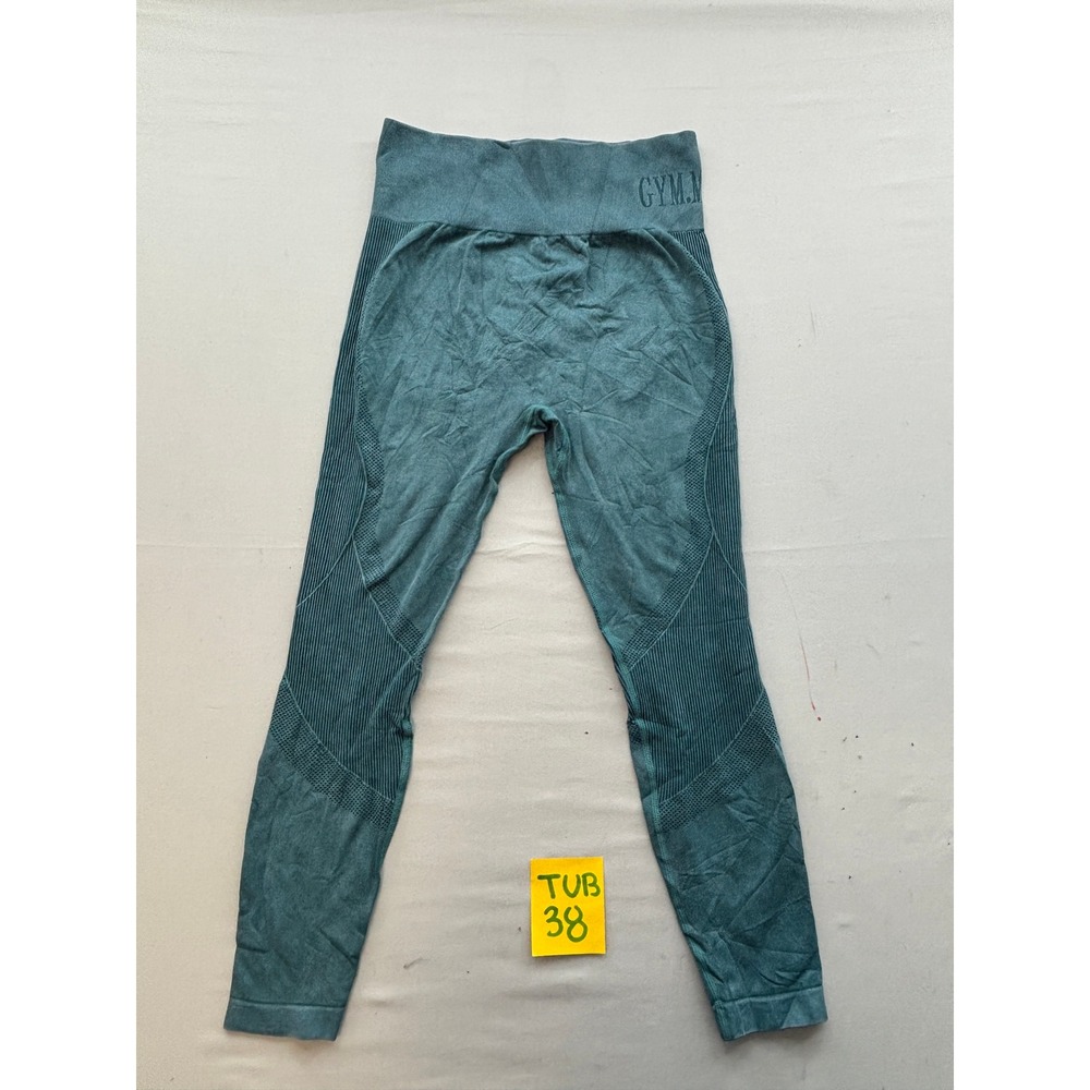 Gym.Minute Womens Seamless High Waisted Scrunch Butt Leggings Teal Blue Small